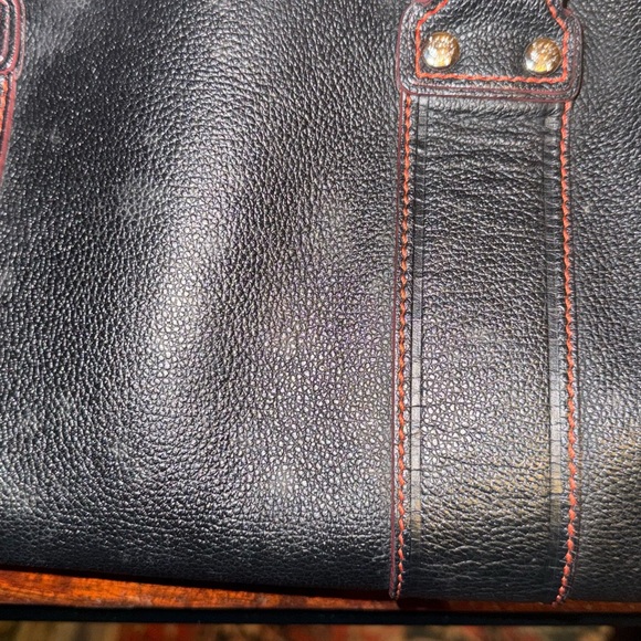 MCM Black Satchel with Red Accents 11x9 - Picture 4 of 14